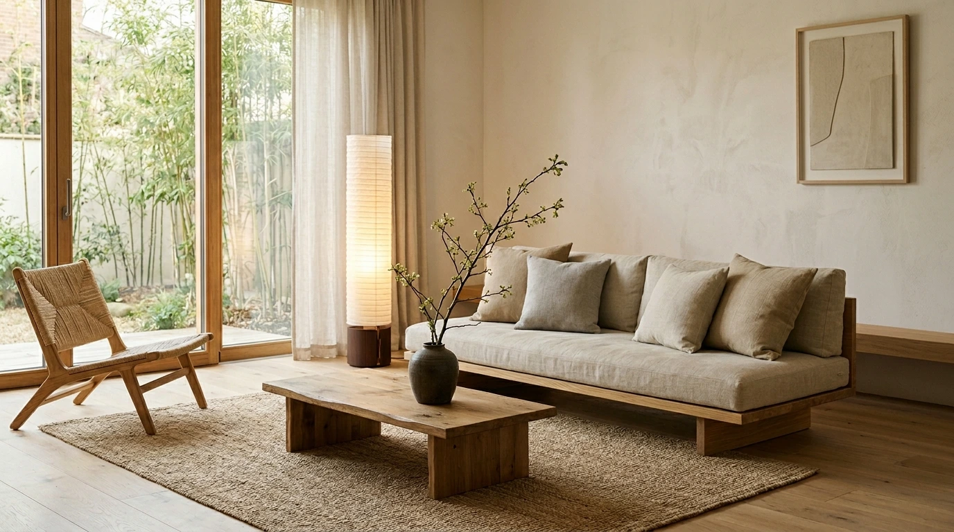 Style japandi - decoration interieure minimaliste et chaleureuse