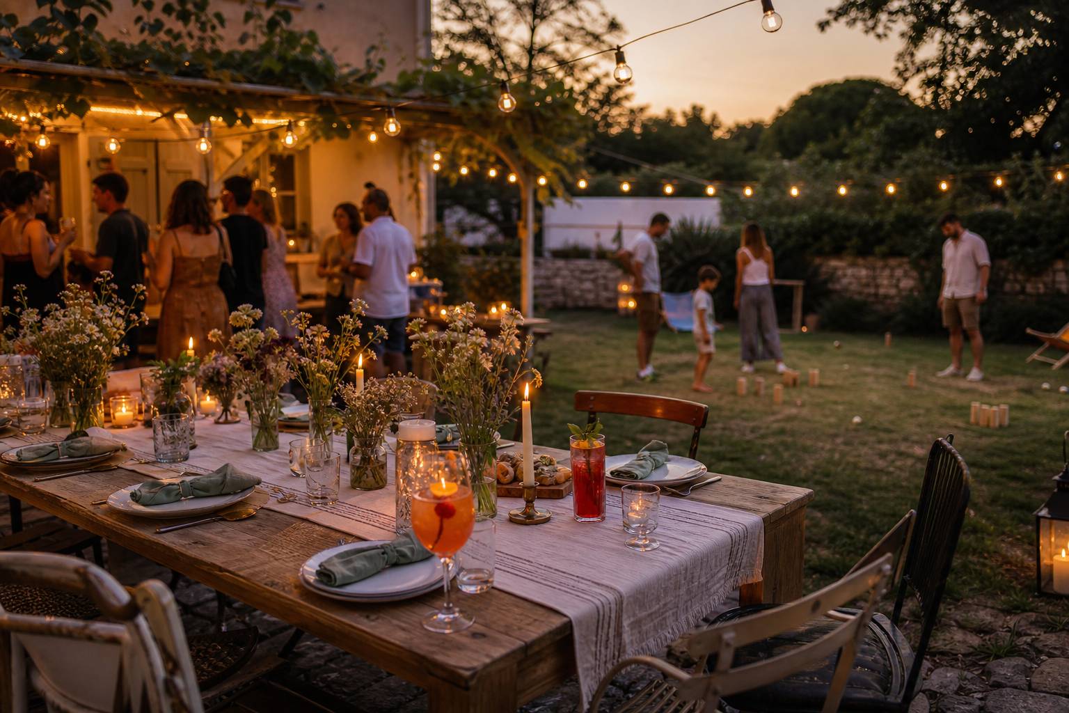 Soirées d'été en terrasse - animations et décoration estivale pour jardin
