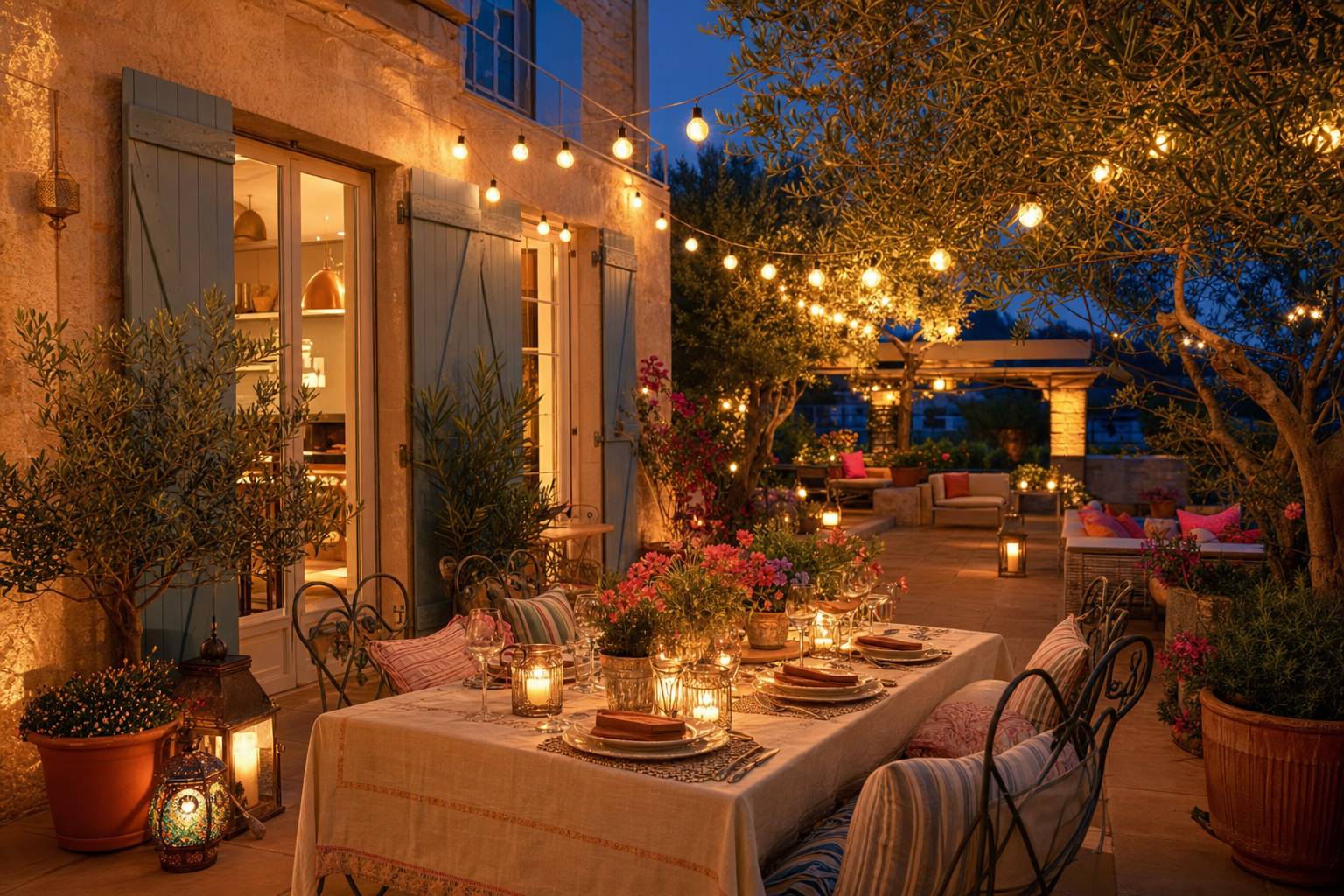 Soirées d'été en terrasse - animations et décoration estivale pour jardin